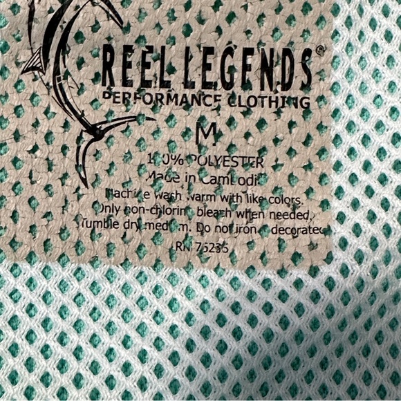 Reel Legends Performance Mens Polo Top Short Sleeved Size Medium - Picture 9 of 10